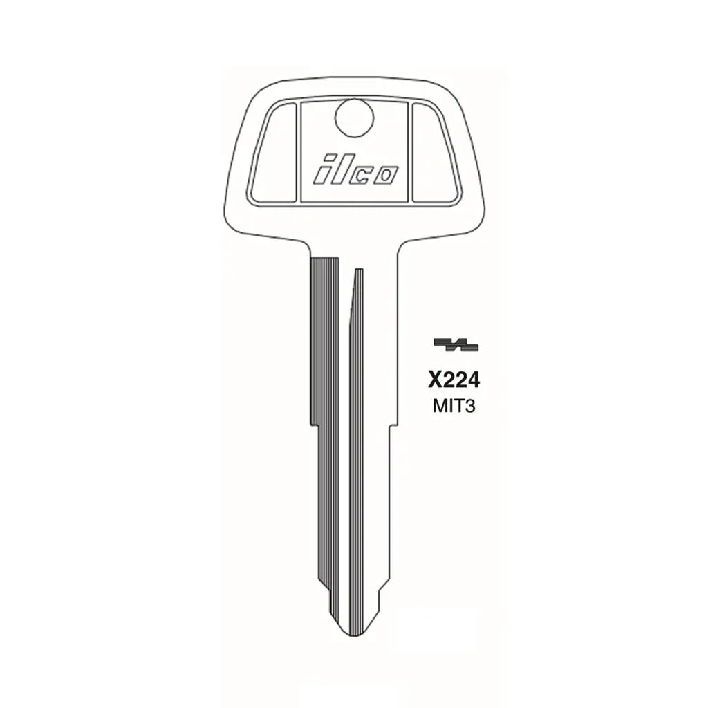 1993-2015 (NEW) ILCO Key Blank Metal Head Key for Mitsubishi - MIT-14D  MIT3 (Packs of 10)