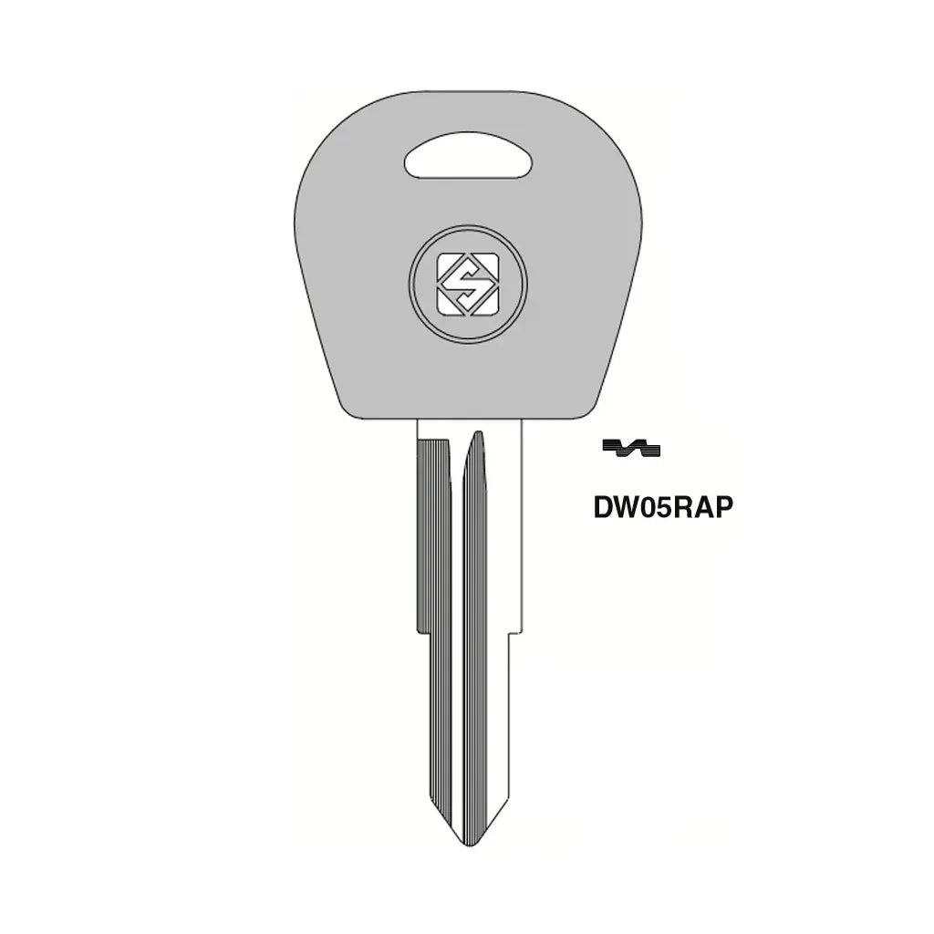 1998-2011 (ILCO) Plastic Head Key for GM Key Blank - DAE-4D.P1  DW05RAP