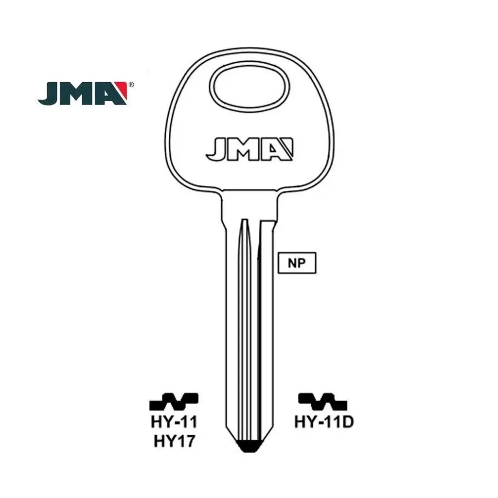 2006-2010 (NEW) JMA Key Blank Metal Head Key for Hyundai  Kia (Packs of 10)