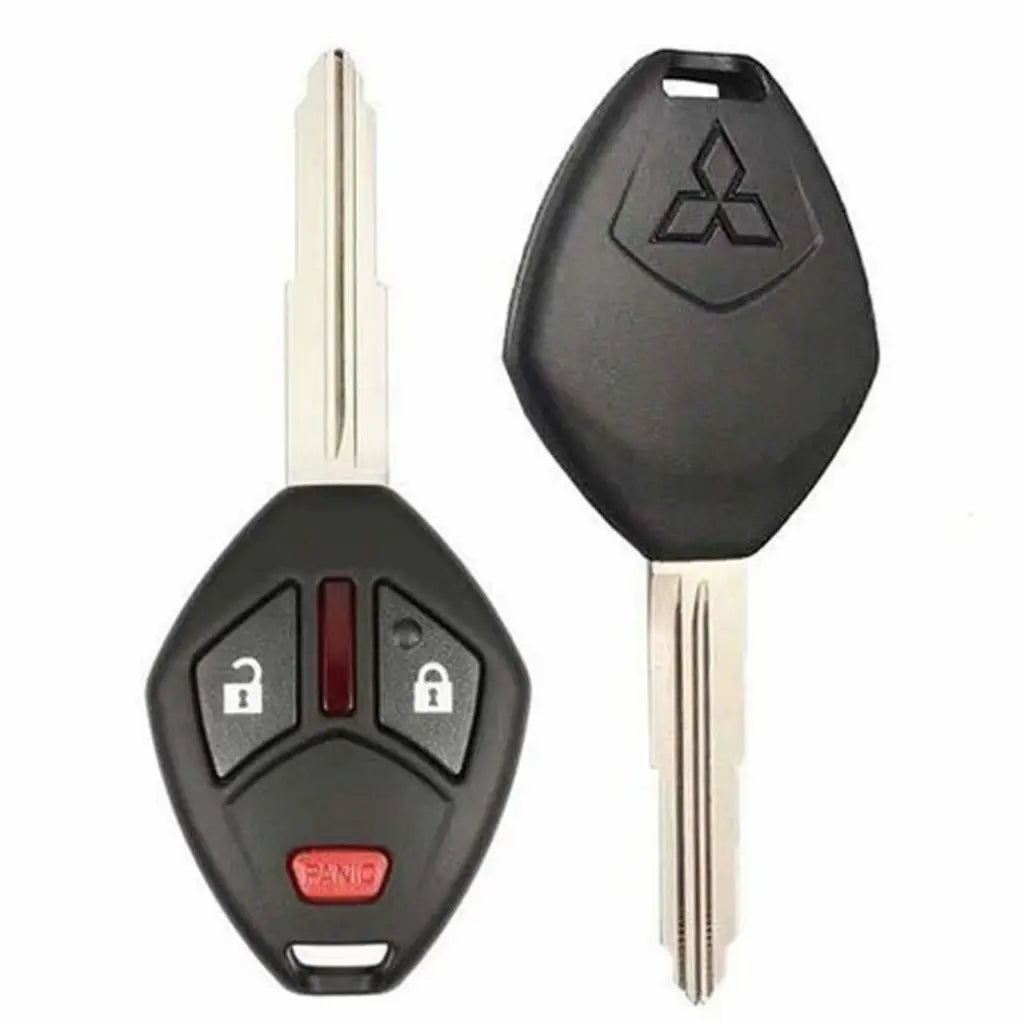 Front and back of 2007-2017 (OEM Refurb) Remote Head Key for Mitsubishi Outlander  PN 6370A148  OUCG8D-625M-A