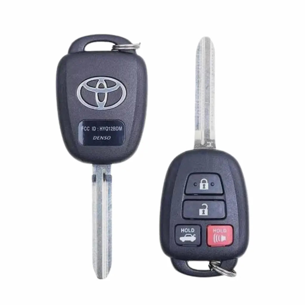 Front and back of 2012-2014 (OEM Refurb) Remote Head Key for Toyota Camry  PN 89070-06420  HYQ12BDM 