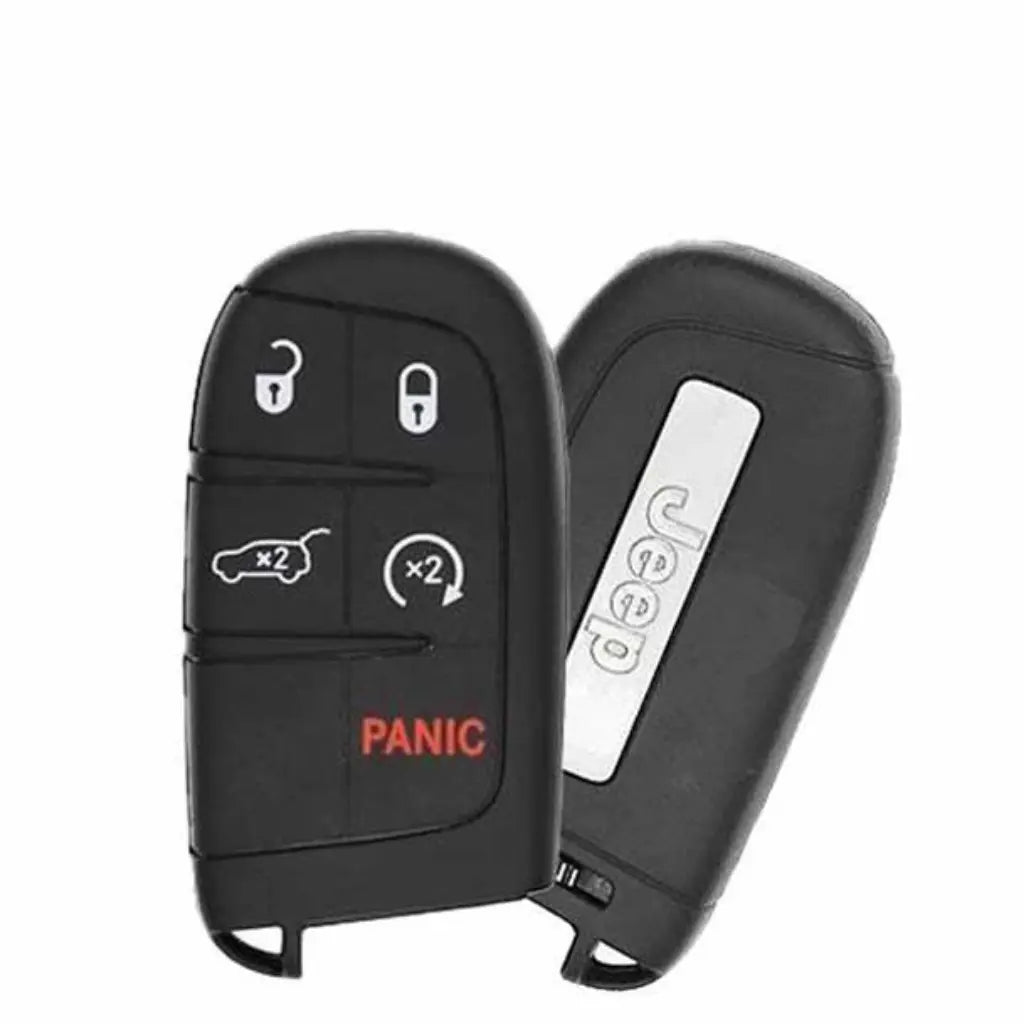 Front and back of 2017-2020 (OEM) Smart Key for Jeep Compass - Trailhawk  PN 68250344  M3N-40821302