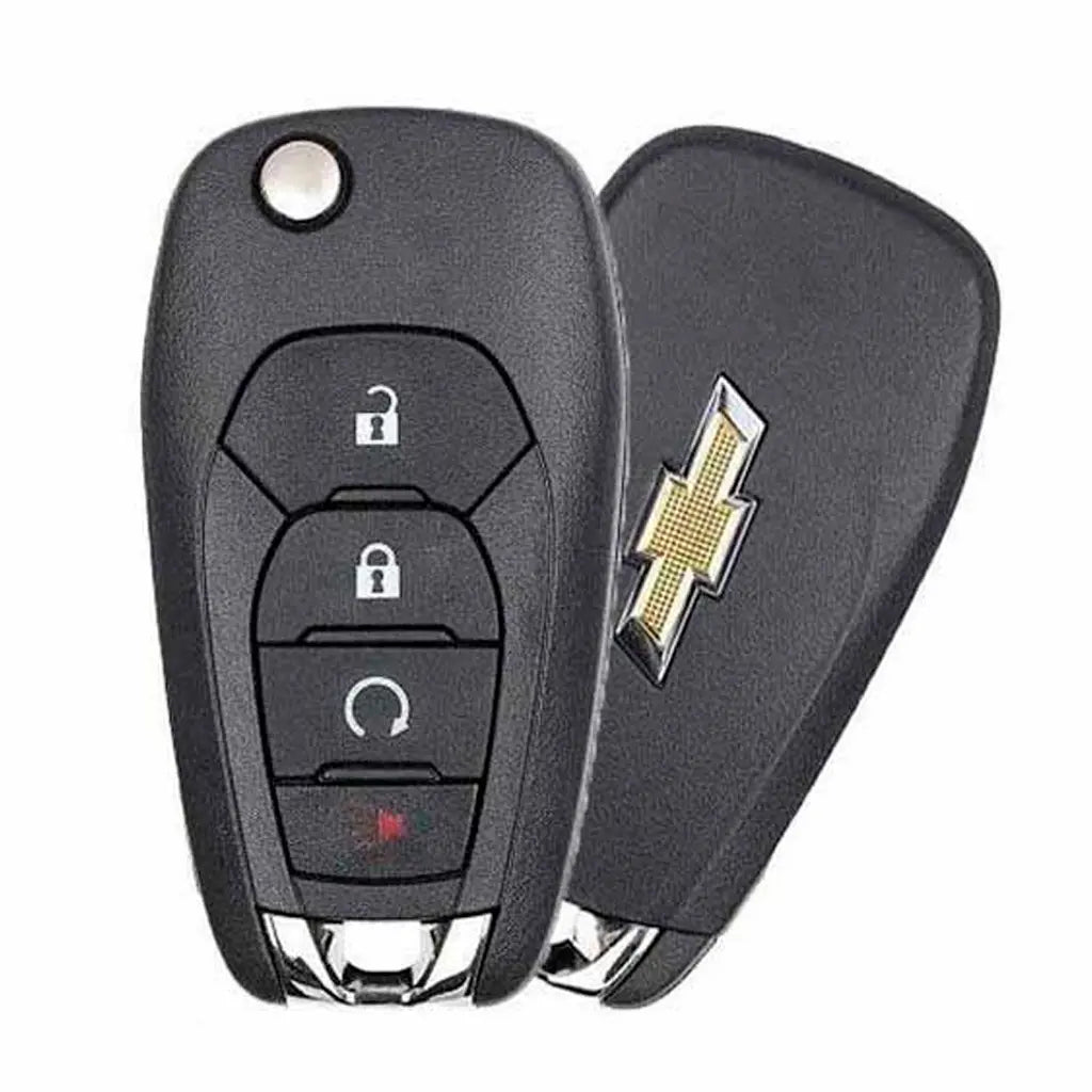 Front and back of 2019-2022 (OEM-B) Remote Flip Key for Chevrolet - Sonic - Trax - Spark  PN 13529043  LXP-T003