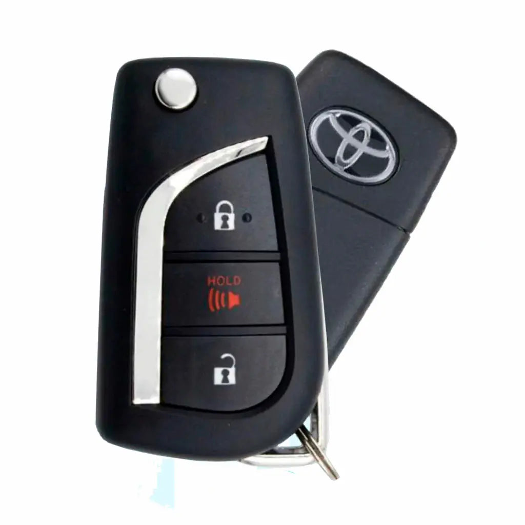 Front and back of 2020-2021 (OEM) Remote Flip Key for Toyota C-HR  PN 89070-10082