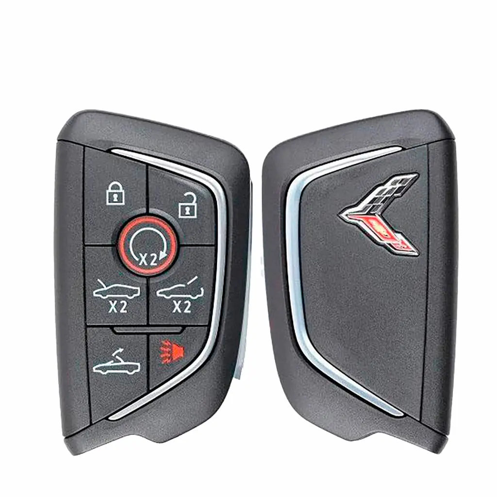 Front and back of 2020 (OEM) Smart Key for Chevrolet Corvette C8  PN 13538852  YG0G20TB1