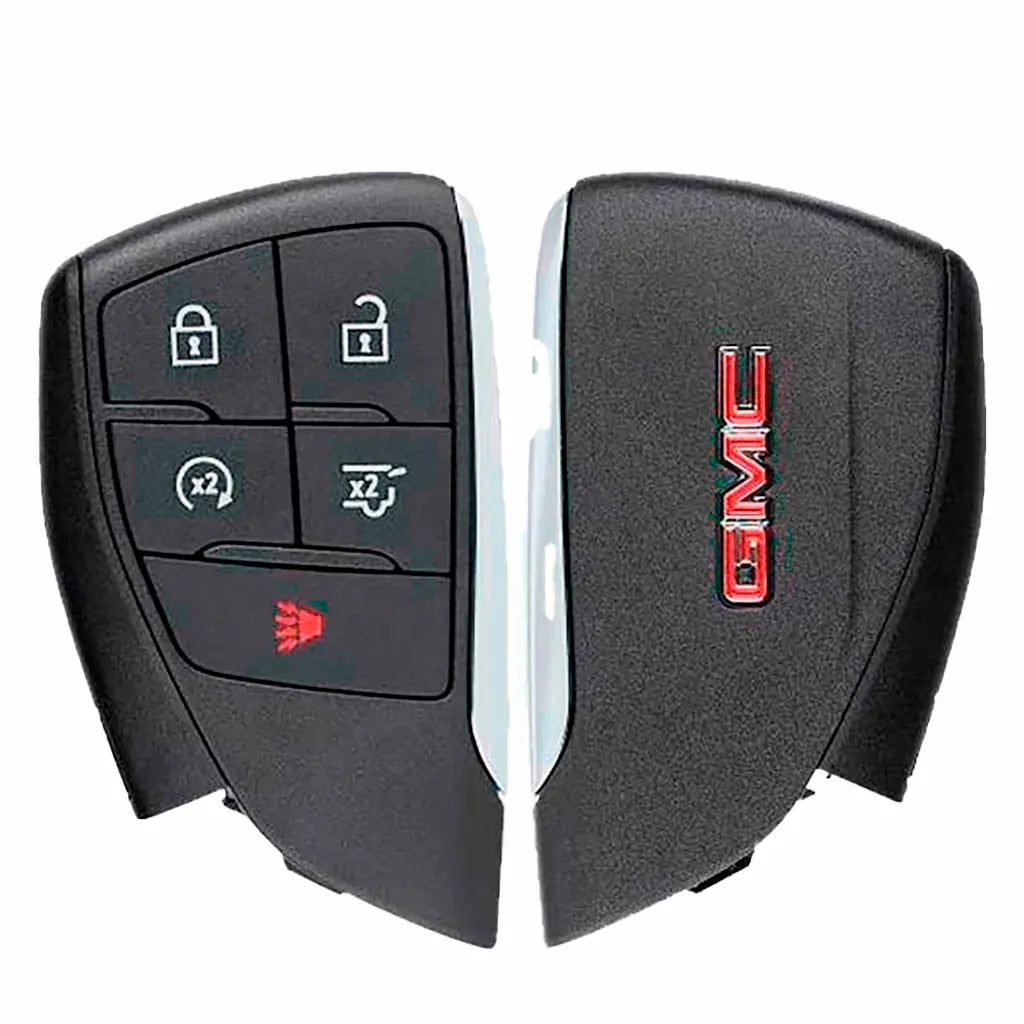 Front and back of 2021 (OEM Refurb) Smart Key for GMC Yukon  PN 13537956  HUFGM2718