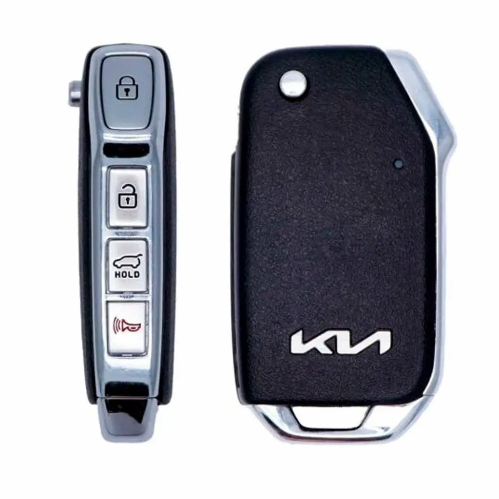 Front and side of 2019-2022 (OEM) Remote Flip Key for Kia Soul  PN 95430-K0110  SY5SKRGE04 