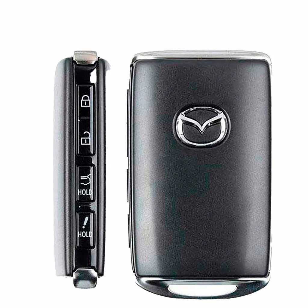 Front and side of 2020-2021 (OEM) Smart Key for Mazda CX-30 | PN: DGY2-67-5DY / WAZSKE11D01