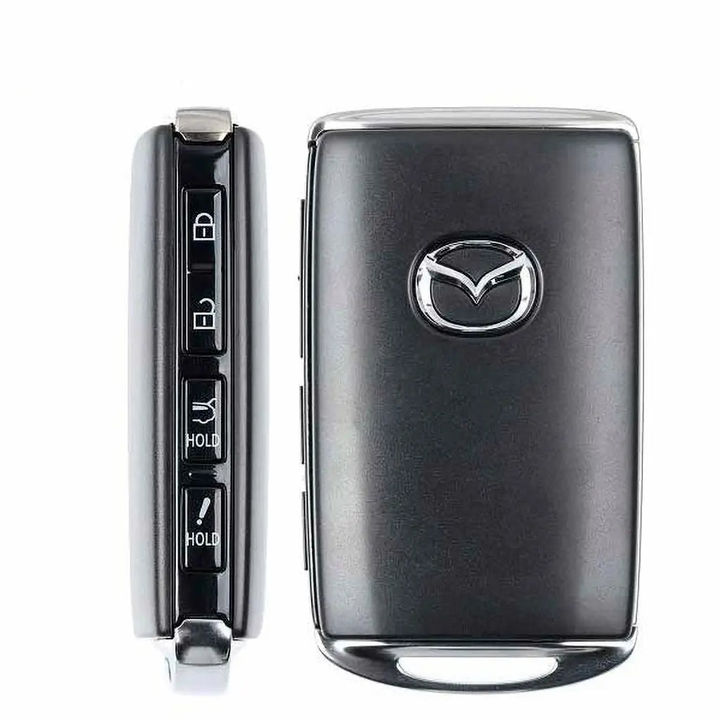 Front and side of 2020-2021 (OEM) Smart Key for Mazda CX-5 - CX-9  PN TAYB-67-5DYB  WAZSKE13D03 