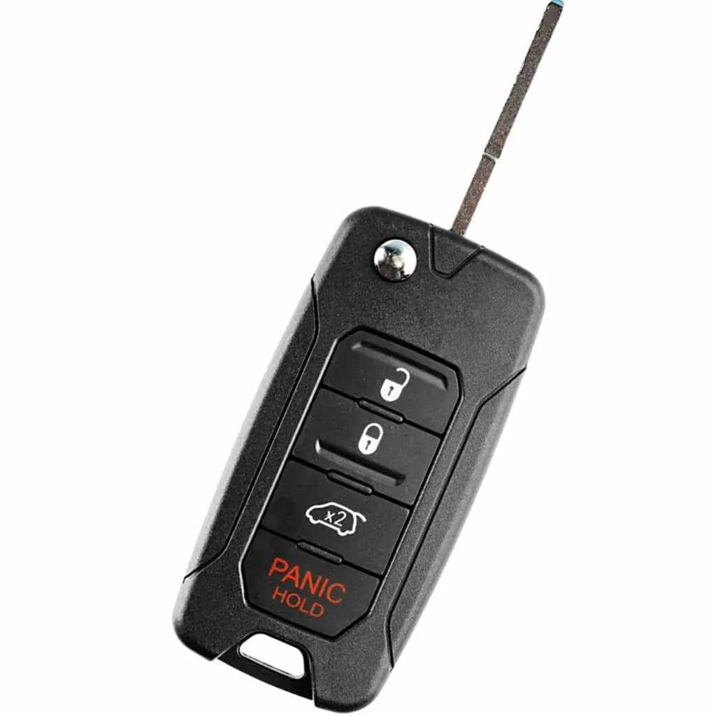 Front of 2015-2020 (Aftermarket) Remote Flip Key for Jeep Renegade - Fiat 500X  PN FI5-AM433TX 