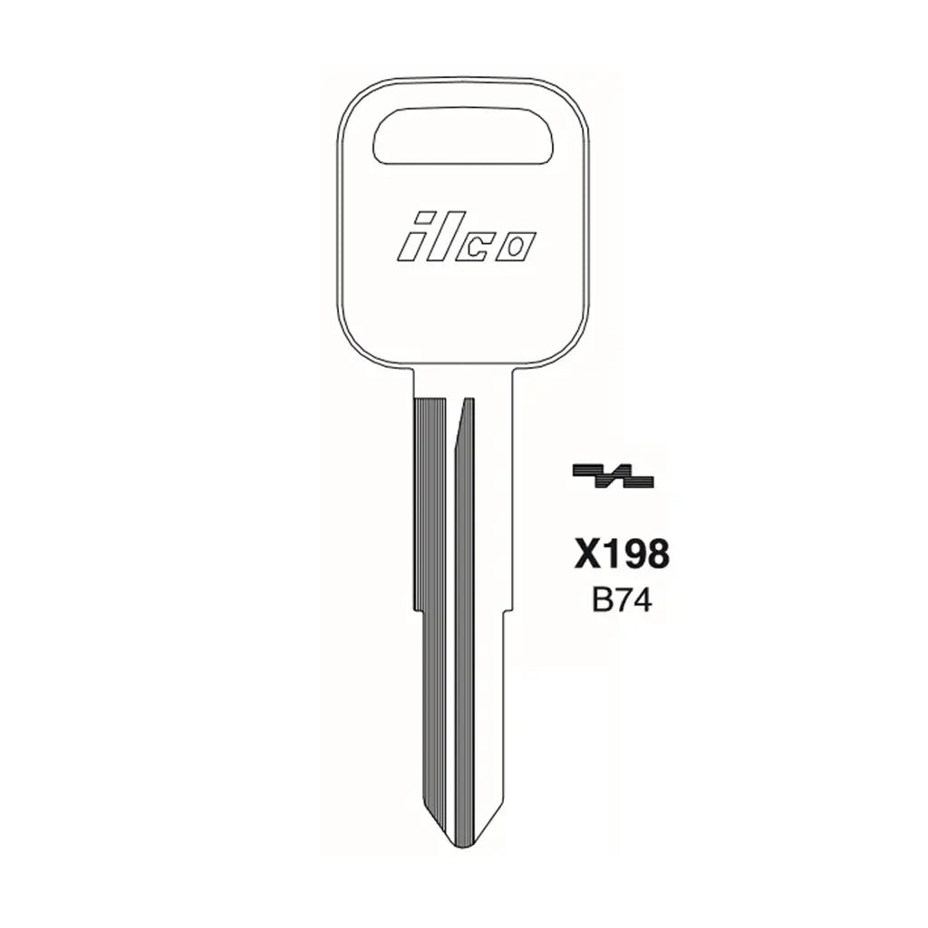 (NEW) ILCO Key Blank Metal Head Key for Isuzu - GM-15D  B74 (Packs of 10)