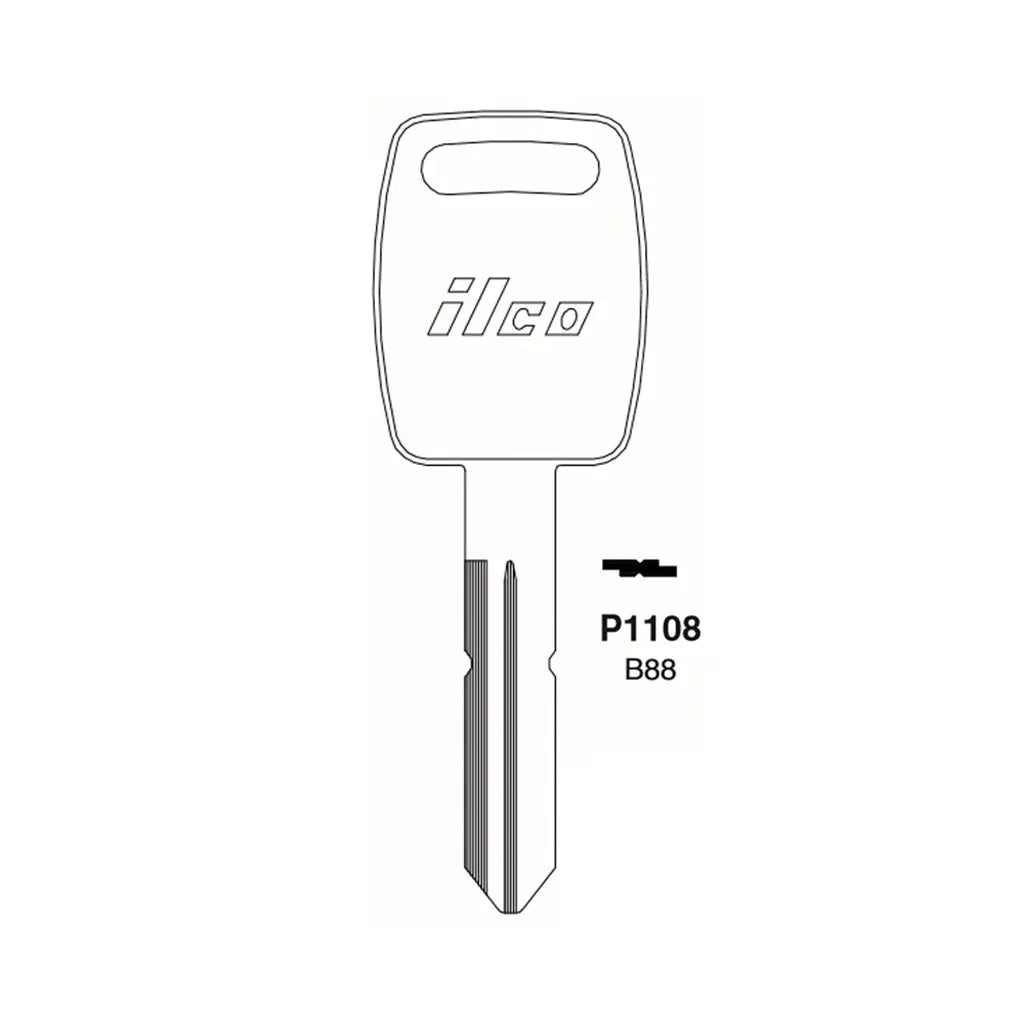 (NEW) ILCO Key Blank Metal Head Key for Saturn - GM-21  P1108 B88 (Packs of 10)