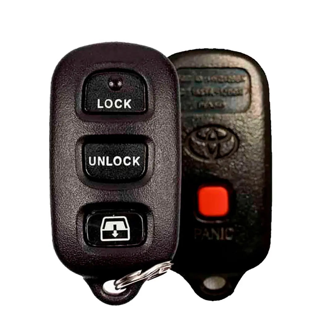 front and back of 1999-2009 (OEM Refurb) Keyless Entry Remote  Toyota Sequoia - 4Runner   PN 89742-0C030  HYQ12BBX 