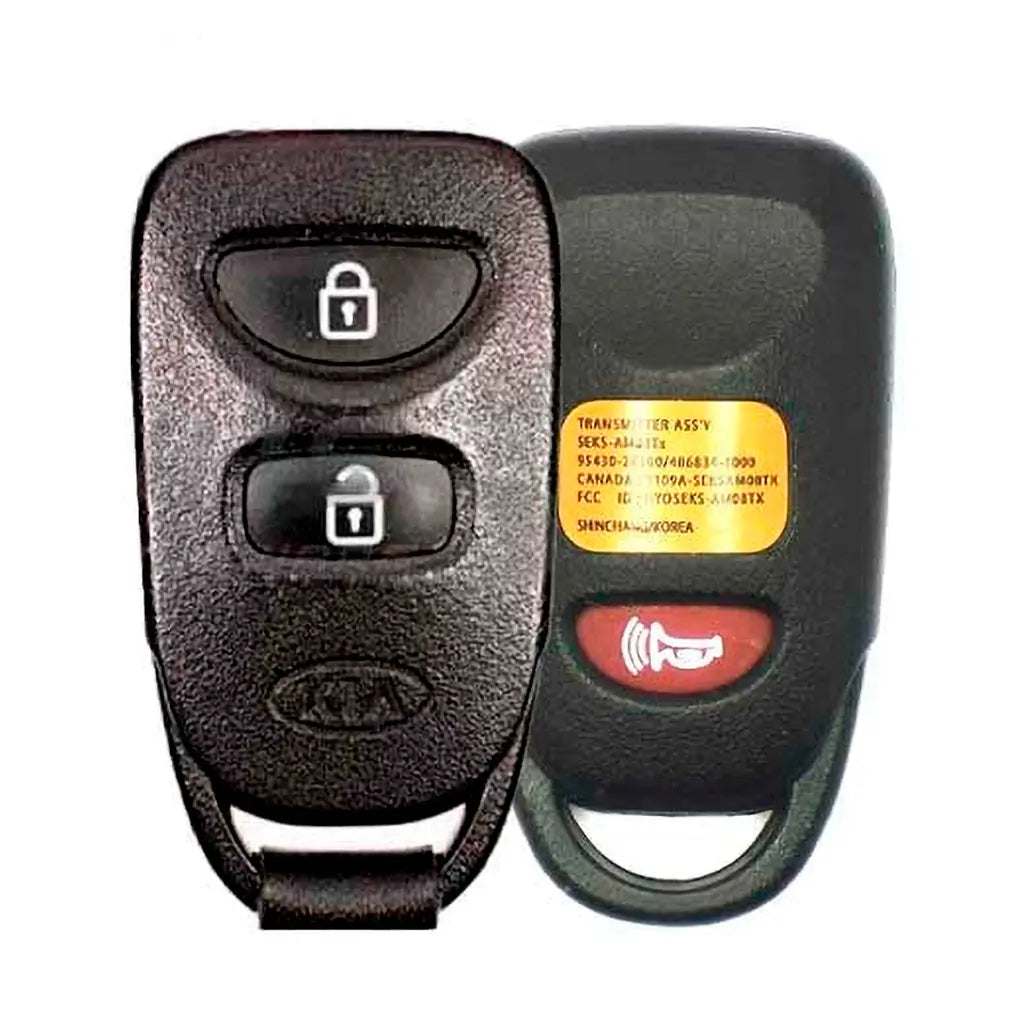 front and back of 2009-2012 (OEM) Keyless Entry Remote for Kia Soul  PN 95430-2K100  NYOSEKS-AM08TX