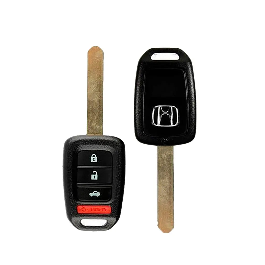 front and back of 2013-2015 (OEM) Remote Head Key for Honda Accord - Civic  PN 35118-T2A-A20  MLBHLIK6-1T 