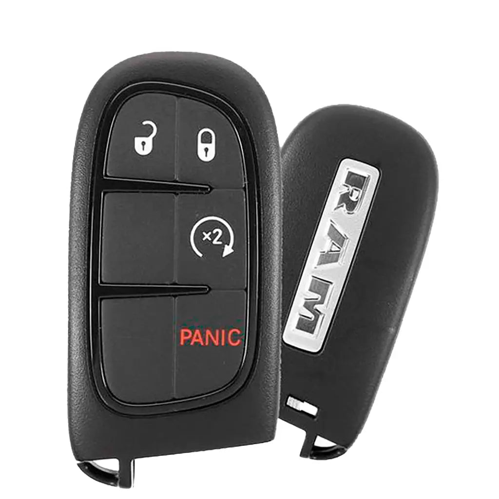 front and back of 2013-2018 (OEM-B) Smart Key for Dodge Ram | PN: 56046956AA / GQ4-54T