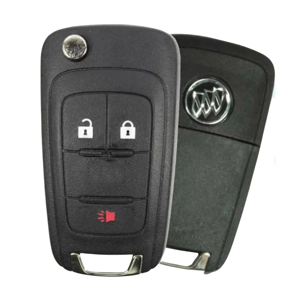 front and back of 2014-2018 (OEM-B) Remote Flip Key for Buick Encore  PN 13565812  AVL-B01TAC  OHT01060512