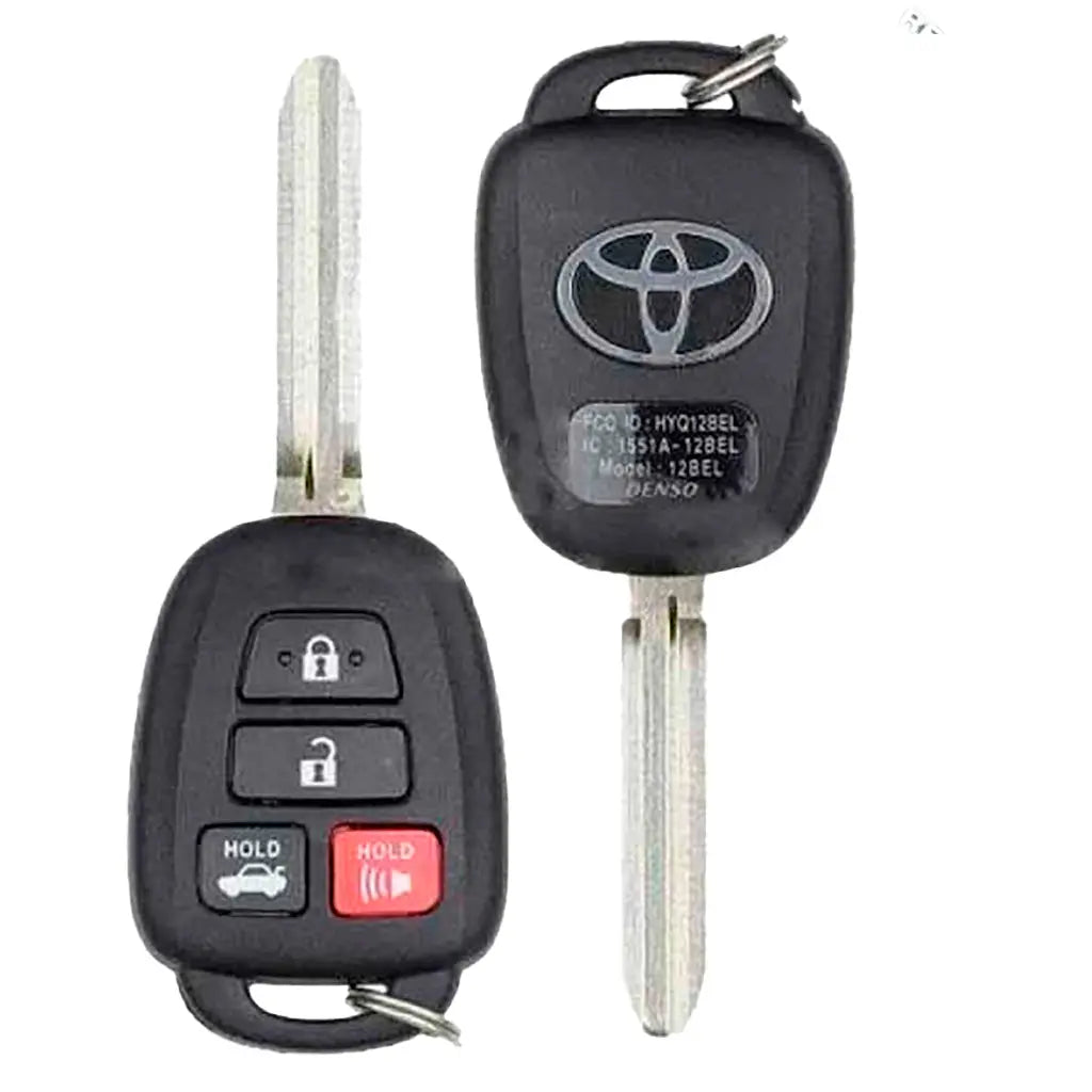 front and back of 2014-2019 (OEM Refurb) Remote Head Key for Toyota Corolla - Camry  PN 89070-02880  HYQ12BEL 