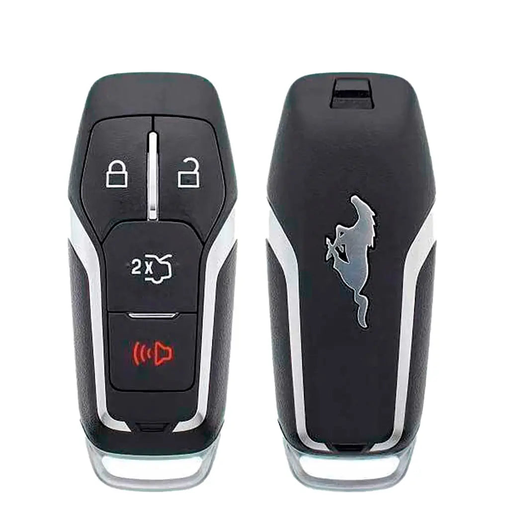 front and back of 2015-2017 (OEM Refurb) Smart Key for Ford Mustang  PN 164-R8120  M3N-A2C31243800
