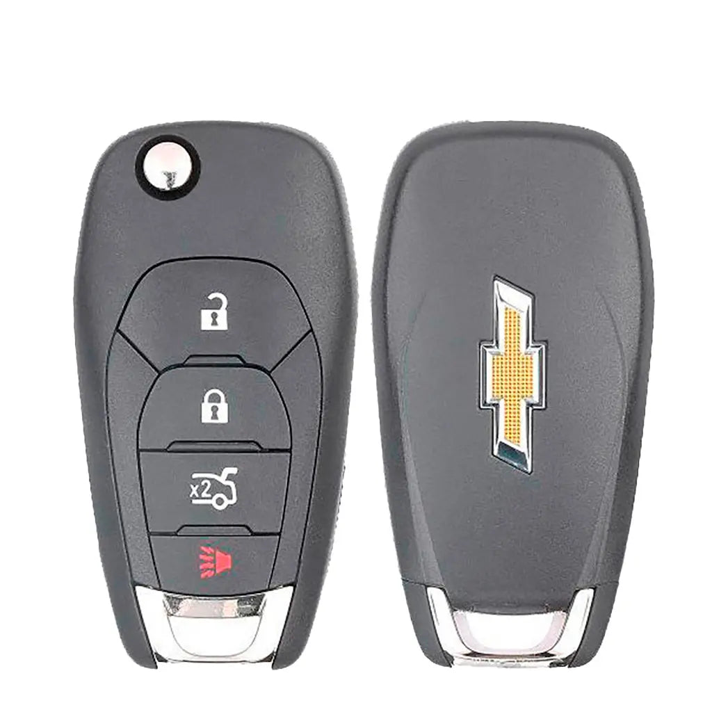 front and back of 2016-2019 (OEM) Remote Flip Key for Chevrolet Cruze  PN 13514135  LXP-T004