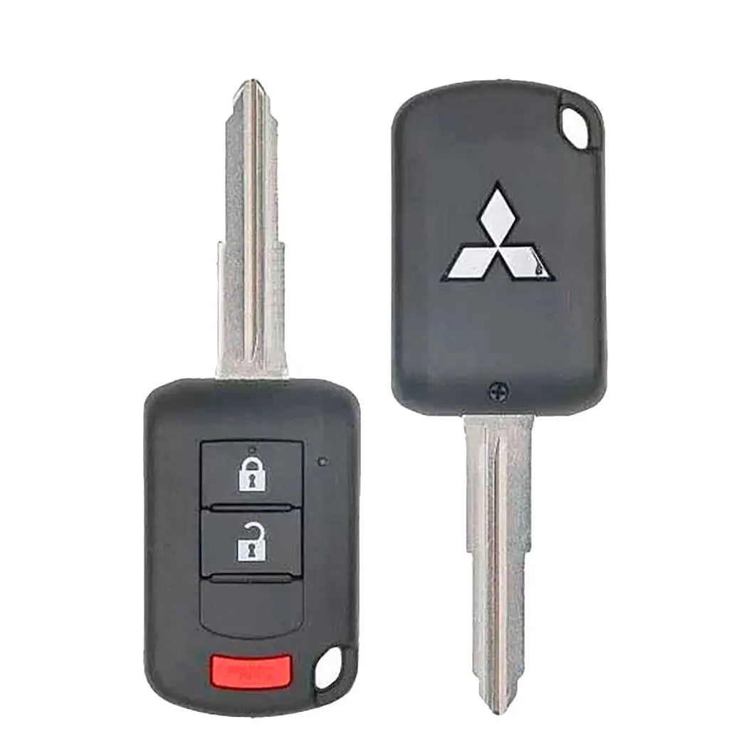 front and back of 2016-2019 (OEM) Remote Head Key for Mitsubishi Mirage  PN 6370B904  OUCJ166N