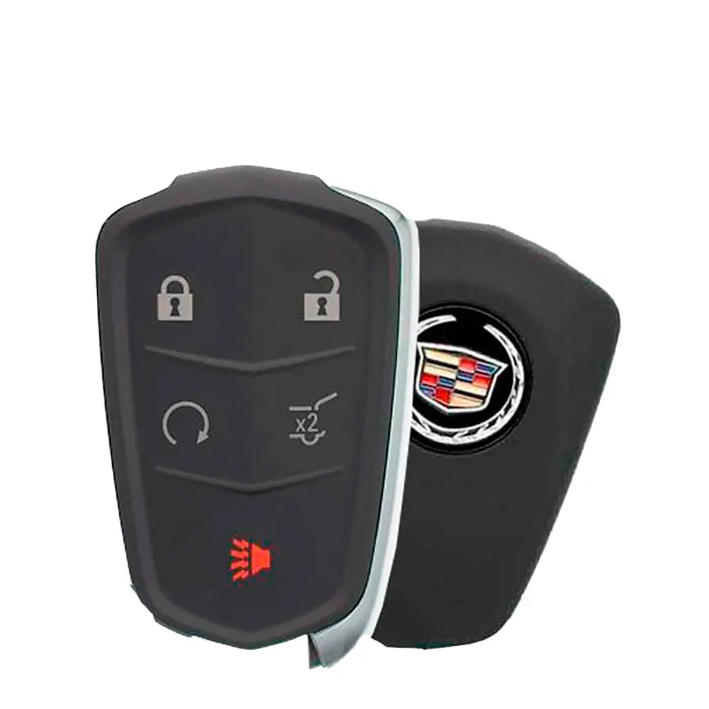 front and back of 2017-2020 (OEM) Smart Key for Cadillac XT5 - XTS - SRX  PN 13510245  HYQ2EB 