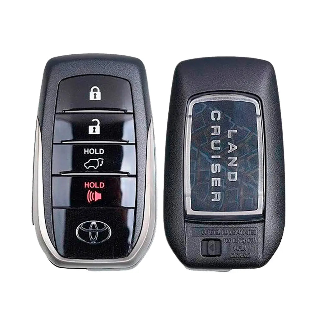 front and back of 2018-2019 (OEM-B) Smart Key for Toyota Land Cruiser | PN: 89904-60M80 / HYQ14FBA