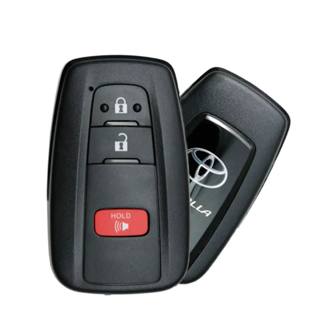 front and back of 2019-2021 (OEM Refurb) Smart Key for Toyota Corolla | PN: 8990H-12180 / HYQ14FBN-2000