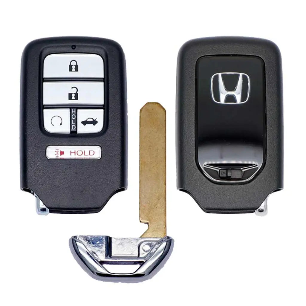 front back and emergency key of 2018-2022 (OEM) Smart Key for Honda Accord 2.0EX-L / 2.0SPT XAT / 2.0Tour X | PN: 72147-TVA-A01 / CWTWB1G0090