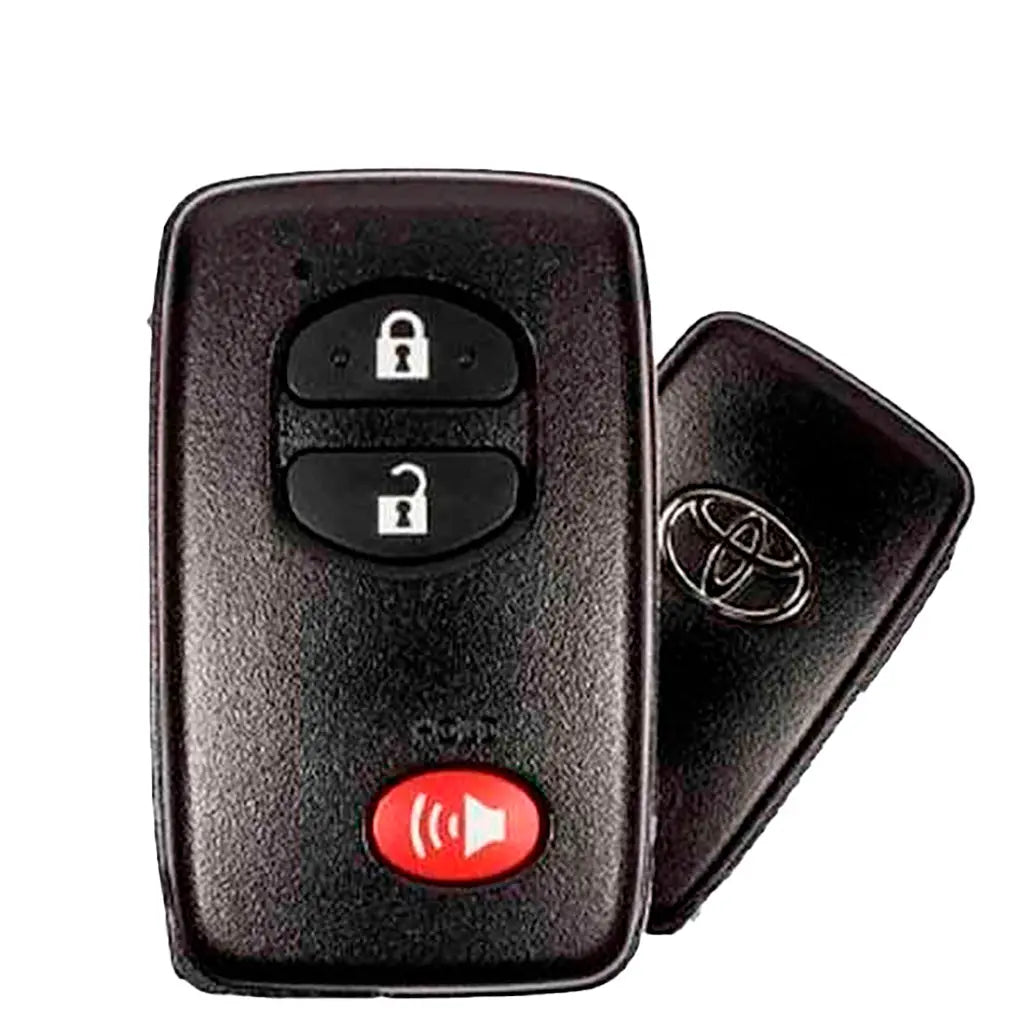 Front and back of 2007-2014 (OEM) Smart Key for Toyota Highlander RAV4  3-Button Smart Key  PN 89904-48100  HYQ14AAB-0140