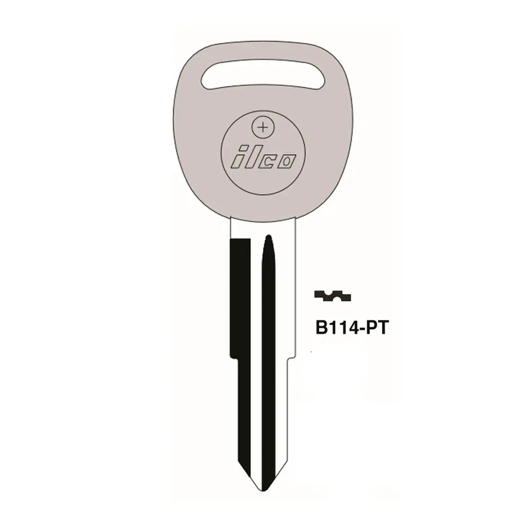 2008-2010 (Ilco) Saturn Vue Transponder key for  B114  (PHILIPS ID 46 GM CIRCLE + Chip)