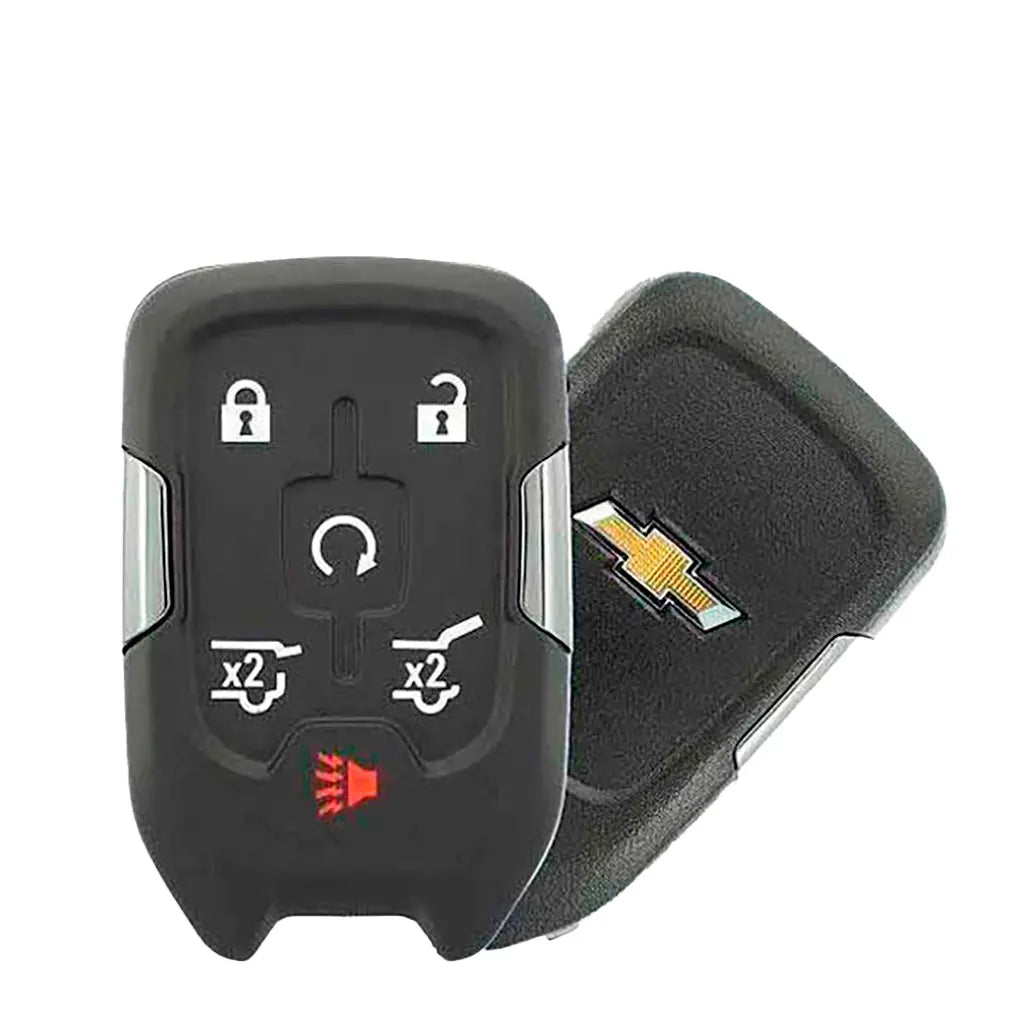 front and back of 2015-2020 (OEM) Smart Key for Chevrolet Tahoe - Suburban  6-Button  315 Mhz  PN 1350827813529634  HYQ1AA