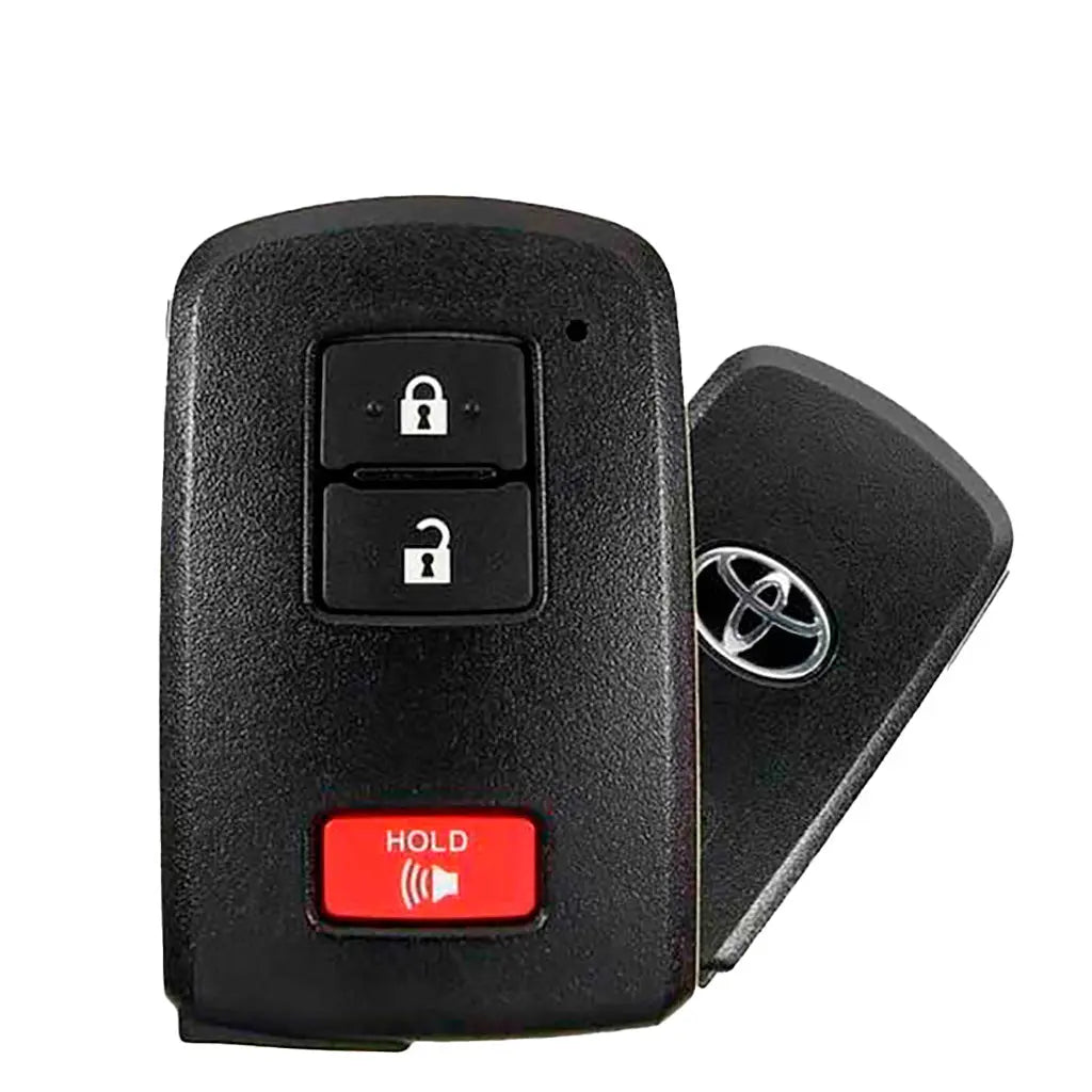 Front and back of 2015-2022 (OEM Refurb) Smart Key for Toyota 4Runner - Tundra - Tacoma  PN 89904-35060  89904-0C050 HYQ14FBB-0010