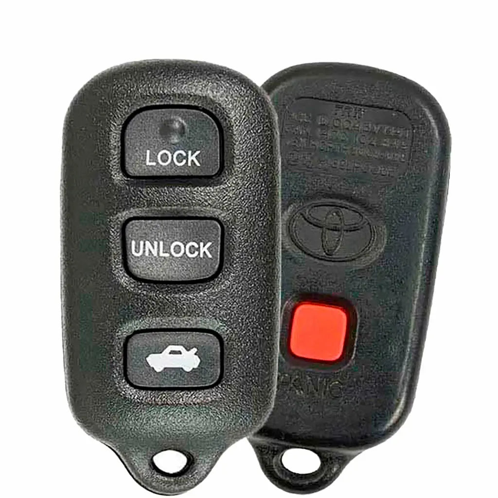 Front and back of 2002-2006 (OEM Refurb) Keyless Entry Remote for Toyota Camry - Solara | PN: 89742-AA030 / FCC ID: GQ43VT14T 