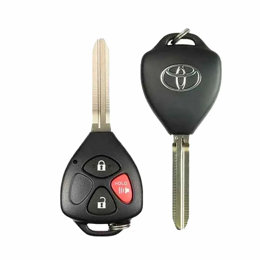 Front and back of 2008-2013 (OEM Refurb) Remote Head Key for Toyota - Venza  Matrix  PN 89070-02250  GQ4-29T