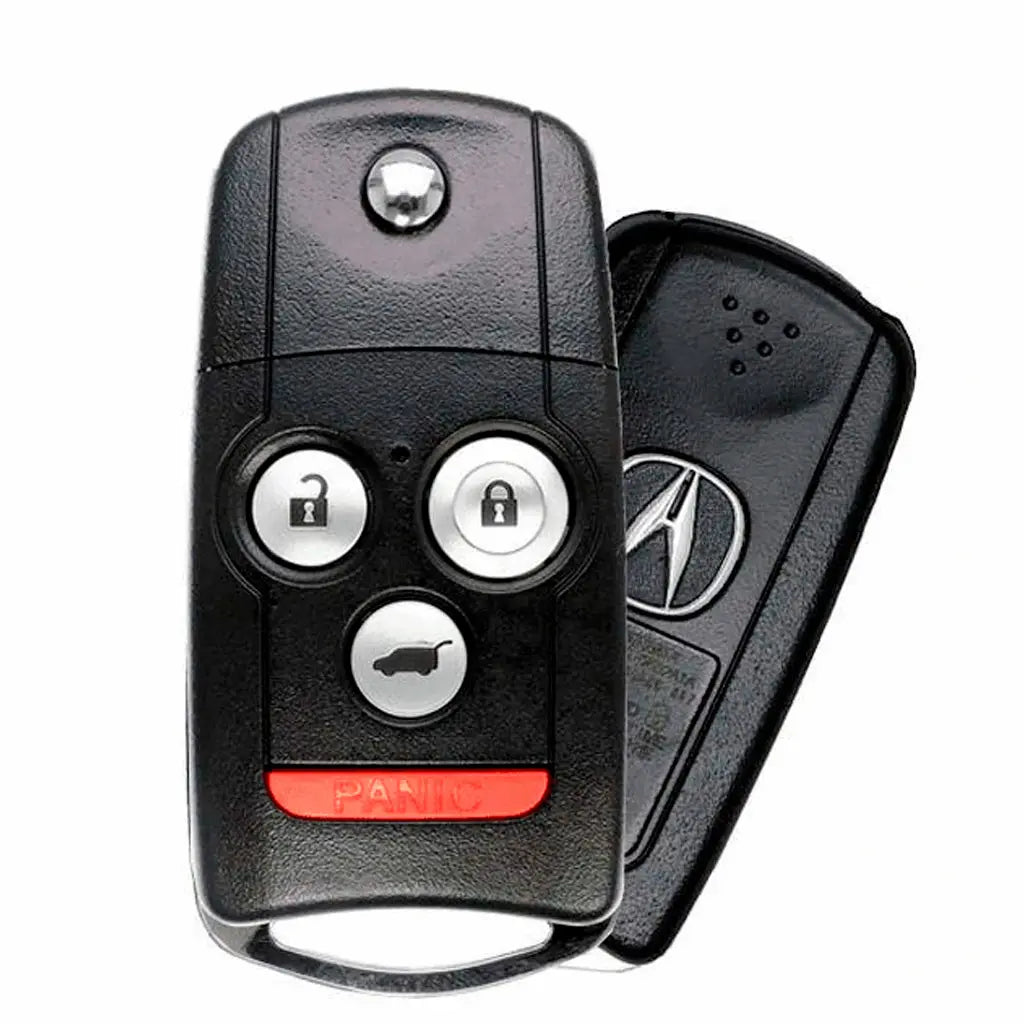 Front and back of 2010-2014 (OEM Refurb) Remote Flip Key for Acura ZDX - TSX  PN 35113-SZN-A10 