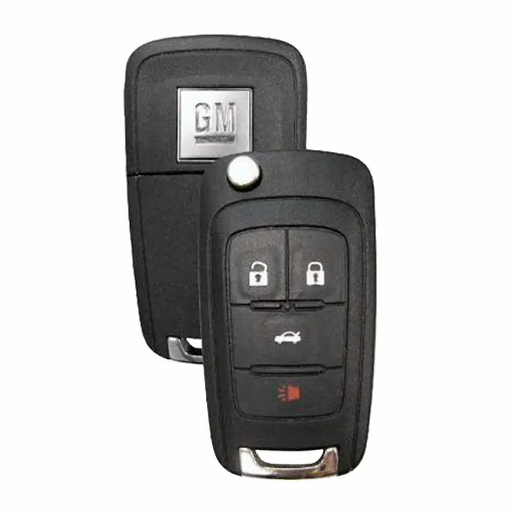 Front and back of 2010-2017 (NEW) Strattec Remote Flip Key for Chevrolet - Buick  5927057