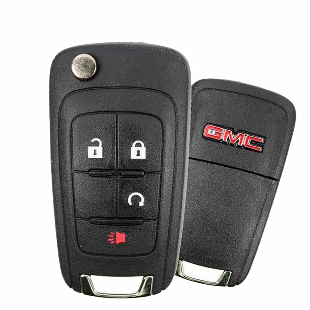 front and back of 2010-2017 (OEM) Remote Flip Key for GMC Terrain | PN: 20835400/20873622