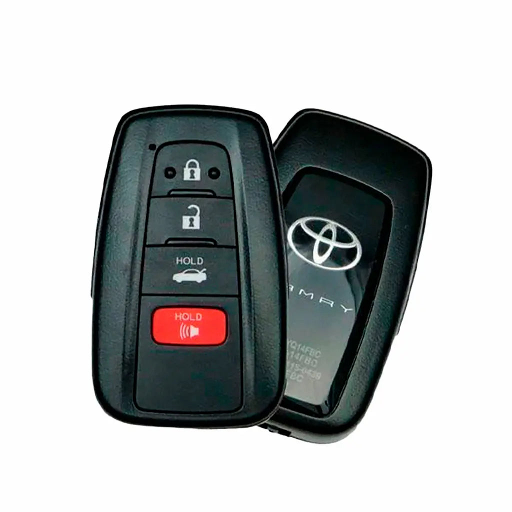 Front and back of 2018-2022 (OEM Refurb) Smart Key for Toyota Camry  PN 89904-06220