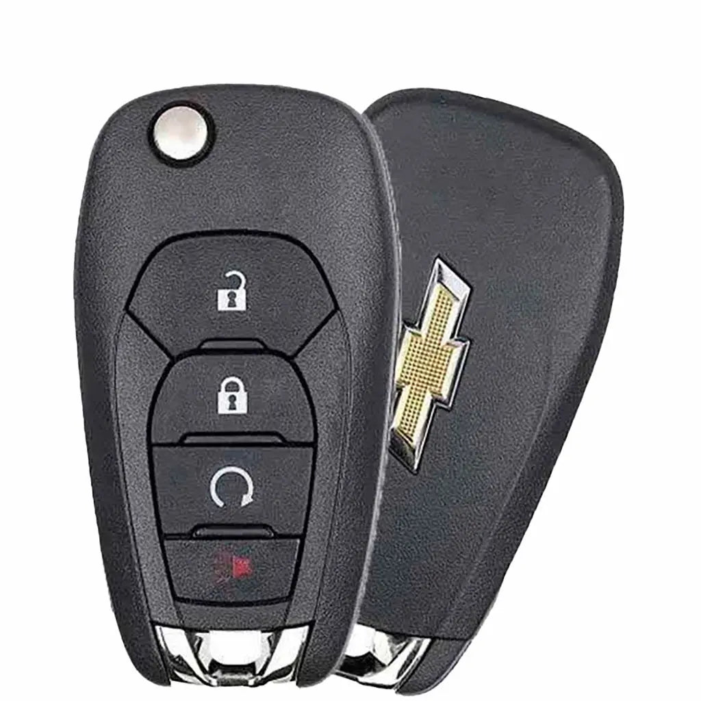 Front and back of 2019-2021 (OEM Refurb) Remote Flip Keys for Chevrolet Cruze - Trailblazer  PN 13530746  FCC ID LXP-T004
