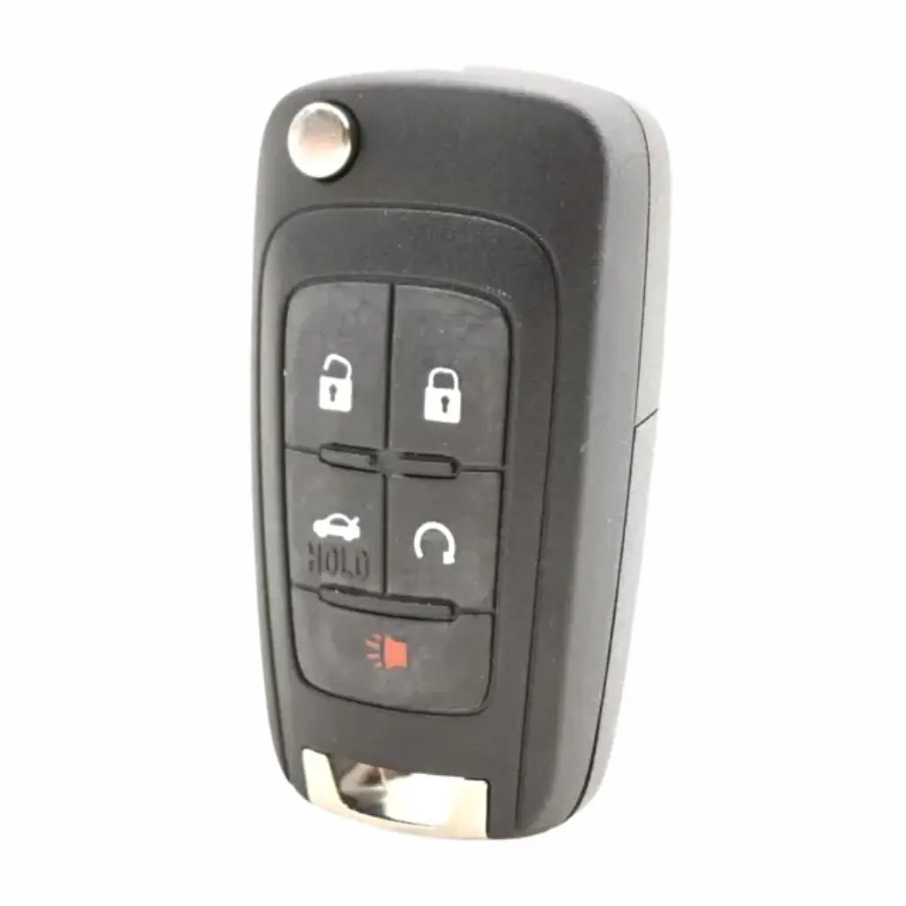 Front of 2014-2017 (OEM) Remote Flip Key for Chevrolet- Impala - Sonic  PN 13586490  KR55WK50073