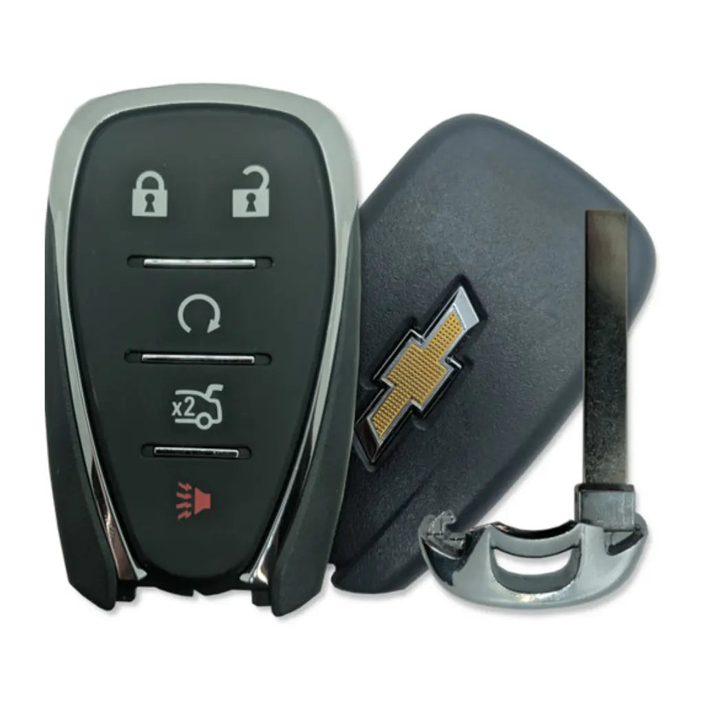 front, back and emergency key of 2016-2022 (OEM Refurb) Smart Key for Chevrolet Camaro - Cruze XL8 - Malibu  PN 13508769  HYQ4EA