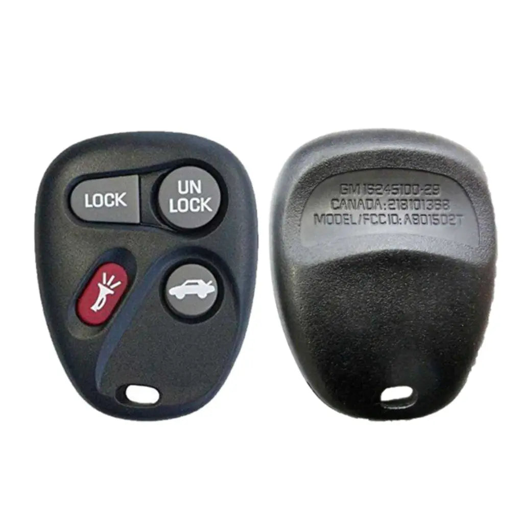 front and back of 1996-2002 (Aftermarket) Keyless Entry Remote for Chevrolet - GMC - Pontiac | PN: 16245100-29