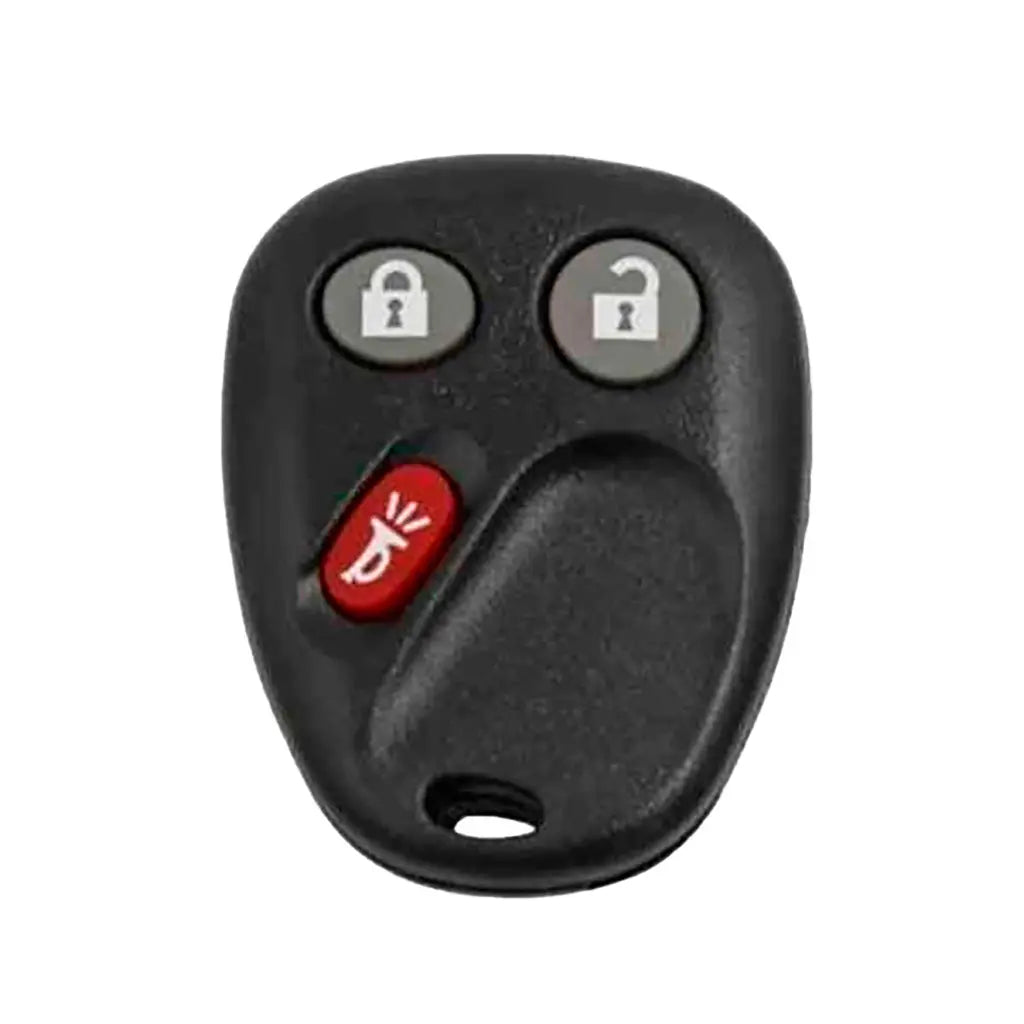 front and back of 2002-2009 (OEM Refurb) Keyless Entry Remote for GM- Chevrolet- Isuzu- Oldsmobile-Buick-Saab  PN 15008008  MYT3X6898B