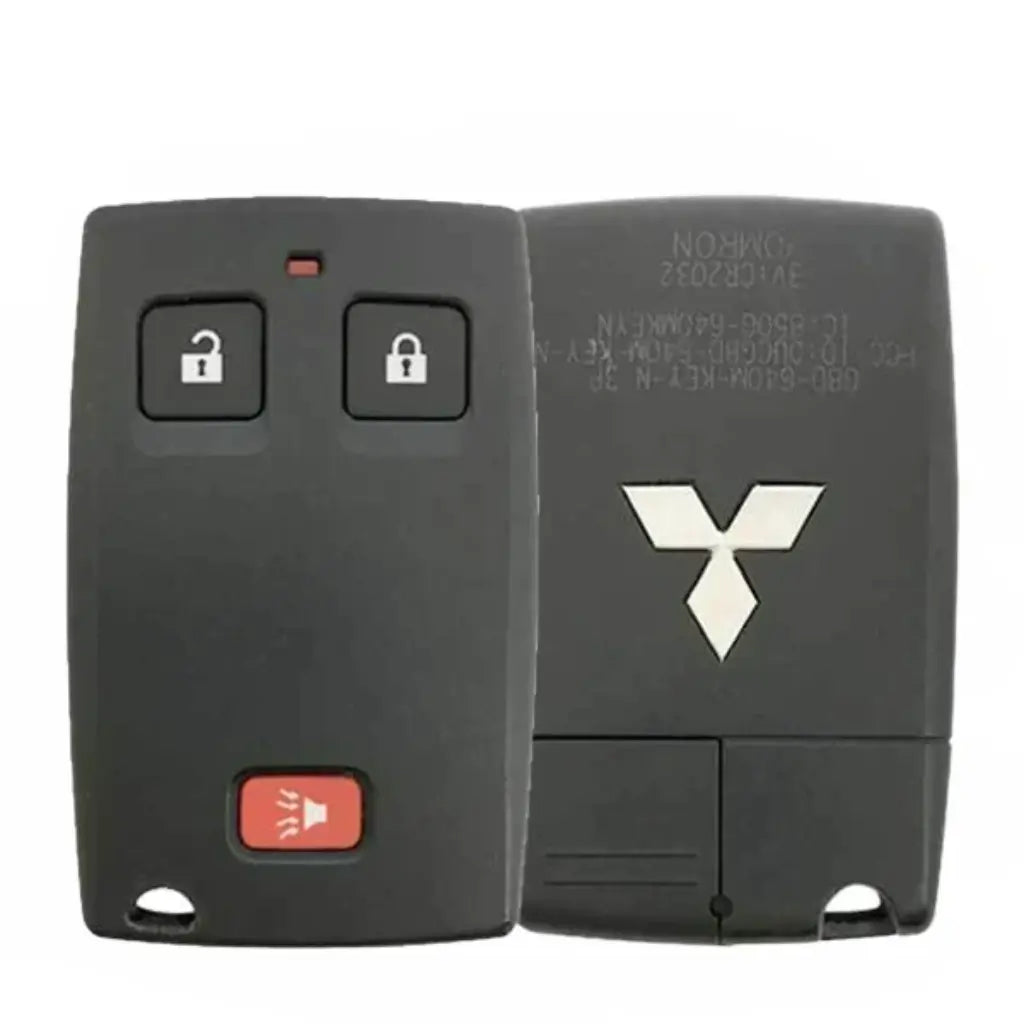 front and back of 2007-2007 (OEM) Smart Key for Mitsubishi Outlander  | PN: 8637-A025 / OUCG8D-640M-KEY-N 
