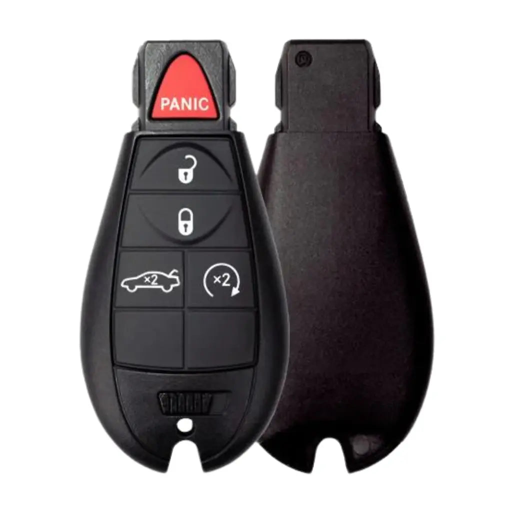 front and back of 2008-2013 (Aftermarket) Remote Fobik Key for Chrysler  Dodge  Jeep  PN 68058348AA  M3N5WY783X