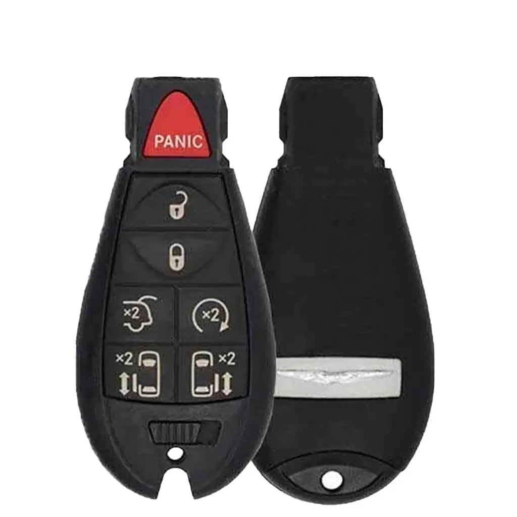 front and back of 2008-2016 (OEM Refurb) Fobik Key for Chrysler Town & Country  PN 56046708AB  IYZ-C01C
