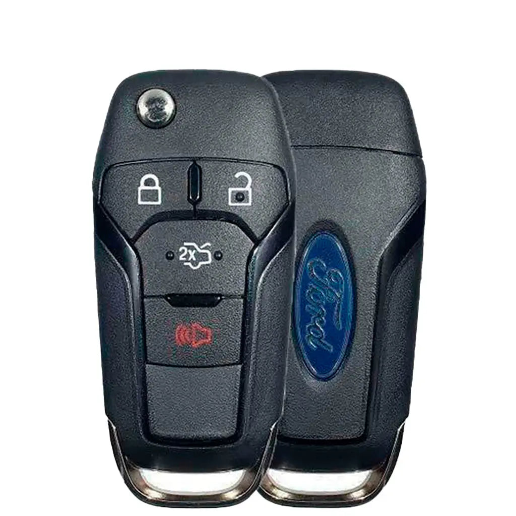 front and back of 2013-2016 (OEM Refurb) Remote Flip Key for Ford Fusion  PN 164-R7986  N5F-A08TAA