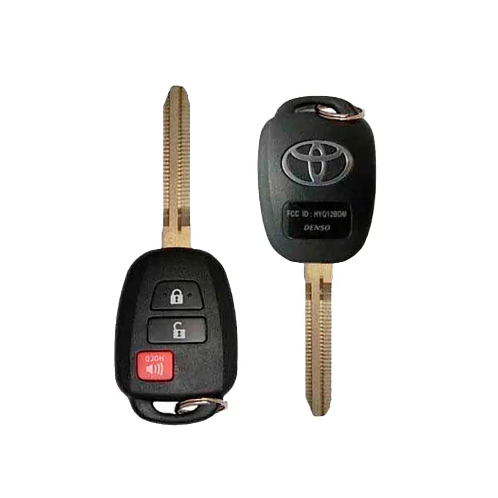 front and back of 2013-2019 (OEM Refurb) Remote Head Key for Toyota RAV4 Prius C  PN 89070-42D30  HYQ12BDM