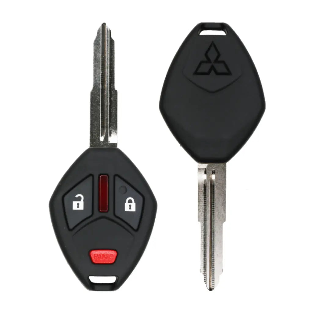front and back of 2014-2015 (OEM Refurb) Remote Head Key for Mitsubishi Mirage  PN 6370B711  OUCG8D-625M-A-HF